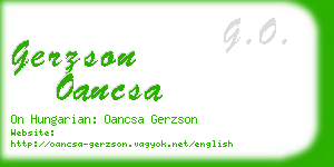 gerzson oancsa business card